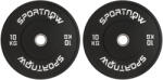 SPORTNOW Set Discuri de Greutate din Cauciuc Solid cu Orificii, Փ45x4 cm, Negru | Aosom Romania (A91-374V02BK)