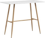 HOMCOM Masă de bar dreptunghiulară 4 persoane picioare din oțel cu aspect lemn asamblare ușoară 120 x 60 x 98 cm alb | Aosom Romania (83A-034V00WT)