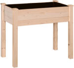 Outsunny Jardinieră ridicată din lemn, Pat de grădină pe picioare ridicat, Orificii de drenaj, Material nețesut, 86x46x76 lemn natural | Aosom Romania (845-239V01)