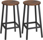 HOMCOM Set 2 scaune de bar HOMCOM, suport pentru picioare, maro rustic | Aosom Romania (835-616RB)