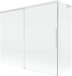 Mexen Rox, L tolóajtós, kétszárnyú kádparaván 180 + 80 x 150 cm, 8 mm-es átlátszó üveg, fehér profil, 8C9L-180-080-20-00 (8C9L-180-080-20-00)