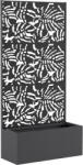Outsunny Jardinieră cu spalier, ghiveci, cu paravan, pentru plante cățărătoare, metal, 90 x 37, 5 x 180 cm, negru | Aosom Romania (84H-579V00BK)