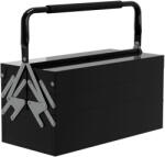 Durhand Cutie de scule metalică - coffret de scule - cutie de scule 3 nivele 5 tăvi retractabile - oțel negru | Aosom Romania (B20-079V00BK)