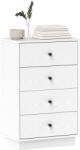 HOMCOM Comoda 4 sertare moderna, mobilier de depozitare pentru camera de zi, living, intrare, 47 x 29 x 75 cm, alb | Aosom Romania (831-968V00WT) Comoda