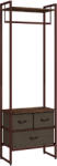 HOMCOM Bara pentru Haine Independenta cu 3 Sertare din Panza si Rafturi de Depozitare, Raft de Imbracaminte, Maro Rustic | Aosom Romania (850-296V00RB)