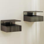 HOMCOM Set de 2 Noptiere Moderne Suspendate pentru Dormitor cu Sertar și Raft, 35x32x22, 5 cm, Negru Lucios | Aosom Romania (831-338V00BK)