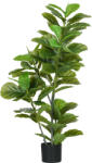 HOMCOM Plantă Ficus artificială, înălțime 110 cm cu 90 de frunze și ghiveci pentru living | Aosom Romania (830-804V00GN)