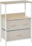 HOMCOM Comodă mobilier de depozitare cu 3 sertare material textil, raft și blat superior, 58L x 29l x 81, 5H cm | Aosom Romania (831-398LG) Comoda