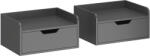 HOMCOM Set de 2 noptiere suspendate tables de nuit suspendues sertar blat aspect lemn dim. 40L x 30l x 19, 5H cm | Aosom Romania (831-629V81BK)