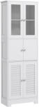 HomCom Dulap pentru Baie cu 3 Uși Duble din Lemn 60x30x170.5 cm, Alb | Aosom Romania (834-678V80WT)