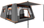 Outsunny Cort de Camping pentru 4-6 Persoane cu 2 Camere, Verandă și Geantă de Transport, 430x305x195 cm, Gri | Aosom Romania (A20-475V00CG) Cort