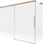 Mexen Rox, L tolóajtós, kétszárnyú kádparaván 190 + 80 x 150 cm, 8 mm-es átlátszó üveg, matt réz profil, 8C9L-190-080-65-00 (8C9L-190-080-65-00)