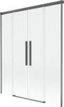 Mexen Rox, kétszárnyú tolóajtós kádparaván 140 x 150 cm, 8 mm-es átlátszó üveg, szálcsiszolt grafit profil, 8C9-140-002-66-00 (8C9-140-002-66-00)