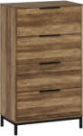 HOMCOM Comodă 4 Sertare din PAL și Metal 62x35x105 cm Maro Deschis | Aosom Romania (831-961V01DR) Comoda