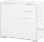 HOMCOM Dulapior cu sertare si 2 Dulapioare cu polite reglabile, Deschidere prin Presiune 79x36x74cm HOMCOM | Aosom Romania (838-075WT) Comoda
