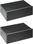 HOMCOM Set 2 Noptiere Suspendate pentru Dormitor, Noptiere Moderne din Lemn cu Fixare pe Perete, 40x30x15cm, Negru | Aosom Romania (831-481V00BK)