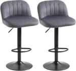 HOMCOM Set de 2 Scaune de Bar Elegante cu Efect de Catifea Reglabile pentru Bucătărie sau Living 43x45x81-101cm | Aosom Romania (835-738V00GY)