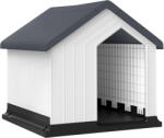 PawHut Niche pentru câine pentru exterior, adăpost impermeabil cu fereastră, din plastic, 62lungime x 61Lățime x 60Înălțime cm, gri | Aosom Romania (D02-195V00GY)