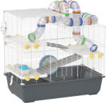 PawHut Cușcă pentru hamster pitic, 4 nivele, sistem de tuneluri, căsuță, accesorii, deschidere superioară, 78 x 45 x 73 cm, Gri | Aosom Romania (D51-437V00GY)