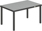 Outsunny Masă de grădină pentru 4-6 persoane, masă de exterior cu blat cu lamele, 140 x 90 x 74 cm, gri | Aosom Romania (84G-979V00GY)