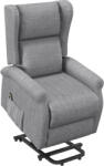 HOMCOM Fotoliu relax, funcție ridicare, funcție de înclinare, până la 200kg, 72, 5x94x109cm, Gri | Aosom Romania (713-031GY)