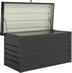 Outsunny Cutie de grădină metal 450L cutie pentru perne cu capac dublu perete 120 x 61 x 62 cm impermeabilă cu închidere Gri | Aosom Romania (84K-075V00GY)