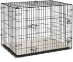 PawHut Cușcă pentru câini cușcă de transport pentru câini pliabilă cu 2 uși tavă detașabilă pernă lavabilă 76 x 53 x 60 cm negru | Aosom Romania (D00-032V00BG)