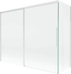 Mexen Rox, kétszárnyú tolóajtós kádparaván 190 + 90 x 150 cm, 8 mm-es átlátszó üveg, fehér profil, 8C9-190-090-20-00 (8C9-190-090-20-00)
