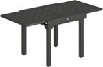Outsunny Masă de Bucătărie Extensibilă pentru Terasă, 4-6 Persoane, 80-160 cm Masă Extensibilă din Aluminiu cu Blat din Lamele, Negru | Aosom Romania (84G-892V00BK)