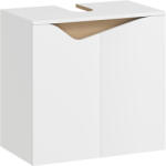 HomCom Dulap sub lavoar, dulap de baie cu uși cu închidere silențioasă, Alb, 60 x 35 x 57, 9 cm | Aosom Romania (834-904V90WT)