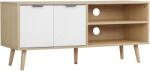 HomCom Dulap cu Suport pentru TV de până la 46", Comodă TV cu Rafturi de Depozitare și Dulap, 110x39x48, 8 cm, Lemn Natural | Aosom Romania (839-140)