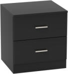 HOMCOM Noptieră modernă Noptieră dormitor cu 2 sertare pentru living dormitor 45x39, 5x49 cm Negru | Aosom Romania (831-425V80BK)