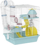 PawHut Cușcă pentru Hamsteri cu 3 Niveluri și 12 Tuburi, Căsuță, Rampă, Boluri, Rezervor de Apă și Tavă Antipicurare, Cușcă din Metal și Plastic, 34, 5x27, 5x41 cm, Albastru | Aosom Romania (D51-527V00BU)