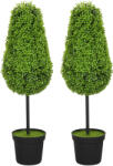HOMCOM 2 bucăți Plante Artificiale de Buchet 90cm Plante Artificiale în formă de lacrimă, Plante Artificiale din Plastic în ghiveci pentru Decorare Modernă | Aosom Romania (830-997V00GN)