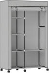 HOMCOM Dulap Portabil din Material Netesut și Oțel cu Roți, 6 Rafturi Deschise, Umeraș, Gri Deschis | Aosom Romania (850-213V01LG) Garderoba