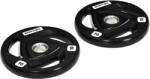 SPORTNOW Set 2 Discuri Greutate 10KG Oțel cu Acoperire Cauciuc Ø5cm Mreană Manere Manual Negru | Aosom Romania (A91-254V03BK)