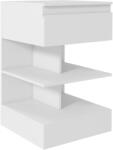 HOMCOM Noptiera Moderna din PAL si MDF cu un Sertar si 2 Rafturi, 39x39x65 cm, Alb HOMCOM | Aosom RO (831-687V80WT)