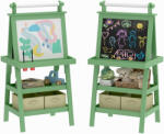 AIYAPLAY Tablă de Desen Dublă Pentru Copii 3-6 Ani, 59x48x118 cm, Verde | Aosom Romania (3B0-012V80GN)