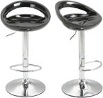 HOMCOM Set 2 scaune de bar, Rotire 360 °, Structura din metal, plastic ABS, negru 46x41x76-96cm HOMCOM | Aosom Romania (835-175)
