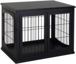 PawHut Cușcă pentru câine animale cușcă din MDF clasa E1 3 uși cu siguranță max. 30 Kg dim. 81L x 58l x 66Î cm negru | Aosom Romania (D02-040BK)