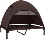 PawHut Pat de exterior pentru câini cu acoperiș, pat înălțat pentru câini mari, 91 x 76 x 90 cm, Cafea | Aosom Romania (D04-303V01CF)