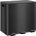 HomCom Coș de Gunoi cu 3 x 15L compartimente, capac de deodorant, protecție împotriva amprentelor, închidere moale, detașabil, negru | Aosom Romania (851-034V01BK) Cos de gunoi