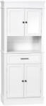 HOMCOM Bufet de cuisine armoire de cuisine multi-rangements 2 dulapuri 2 uși sertar nișă MDF panouri particule E1 alb | Aosom Romania (835-219V00WT)