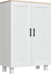 HOMCOM Mobilier Auxiliar Modern cu 2 Uși Raft Reglabil și Bază Înălțată pentru Living Bucătărie Sufragerie 60x30x90 cm Alb | Aosom Romania (838-338V80WT) Comoda