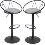 HOMCOM Set 2 Scaune de Bar - Pivotante, Maro, Reglabile 78-100 cm | Aosom Romania (835-453GY)