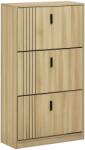 HomCom Dulap de pantofi cu 3 uși culisante 18 perechi capacitate mare pentru intrare hol living 63 x 24 x 117 cm stejar | Aosom Romania (837-416V80AK) Pantofar