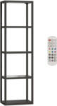 HomCom Lampă de podea RGB cu rafturi din sticlă, lampă LED cu 4 niveluri cu telecomandă, sincronizare muzicală, negru | Aosom Romania (B31-617V90BK)