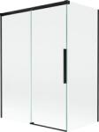Mexen Rox, kétszárnyú tolóajtós kádparaván 120 + 70 x 150 cm, 8 mm-es átlátszó üveg, matt fekete profil, 8C9-120-070-70-00 (8C9-120-070-70-00)