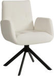 HOMCOM Fotoliu tapițat, fotoliu accent, design modern, rotativ, până la 120 kg, alb crem | Aosom Romania (83B-177V00CW)