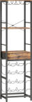 HOMCOM Dulap de Bar, Mobilier de Bar cu Sertar și Suport pentru Pahare, Maro Rustic | Aosom Romania (801-433V00RB) Suport sticla vin